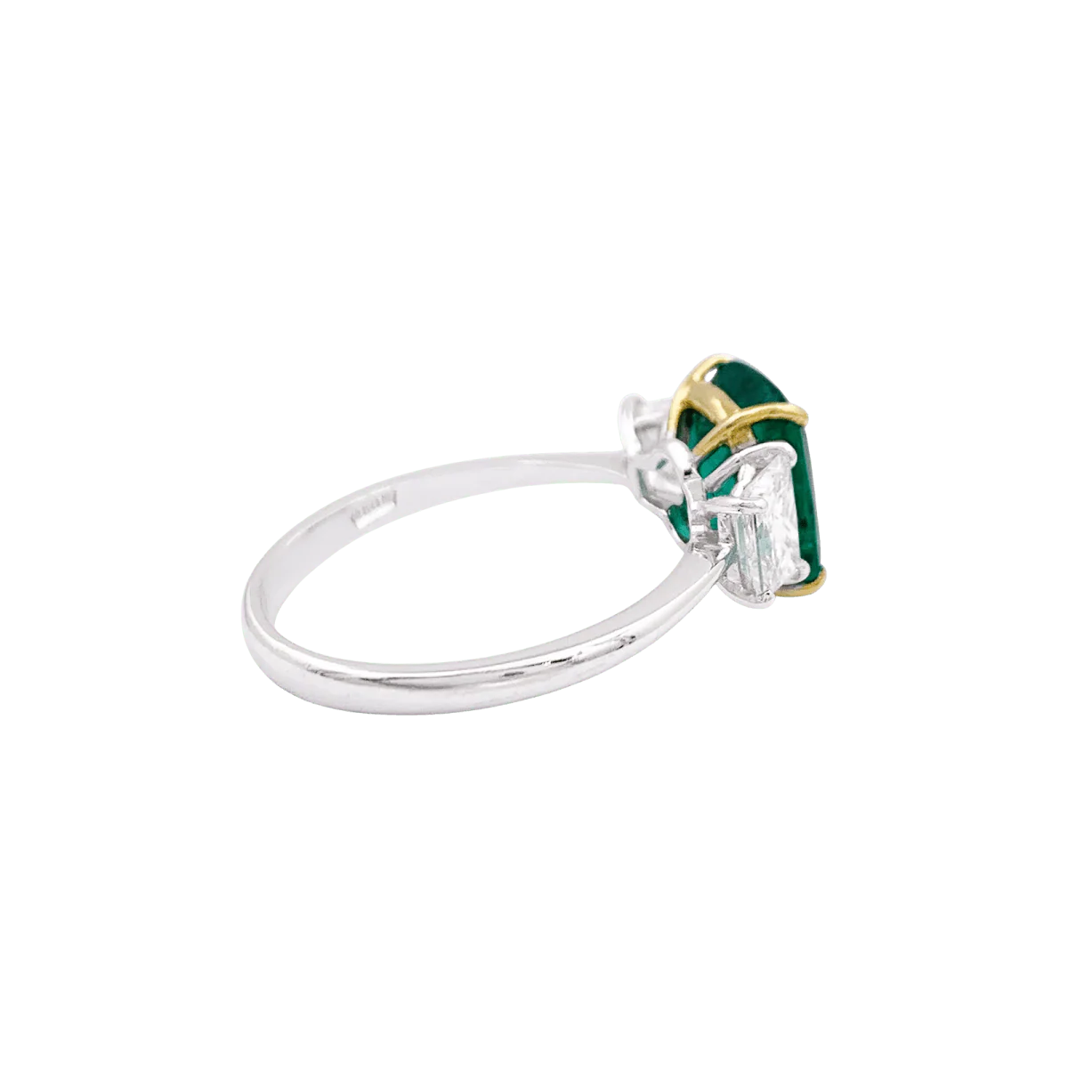 Bague en or blanc, or jaune, émeraude et diamants - Image 5