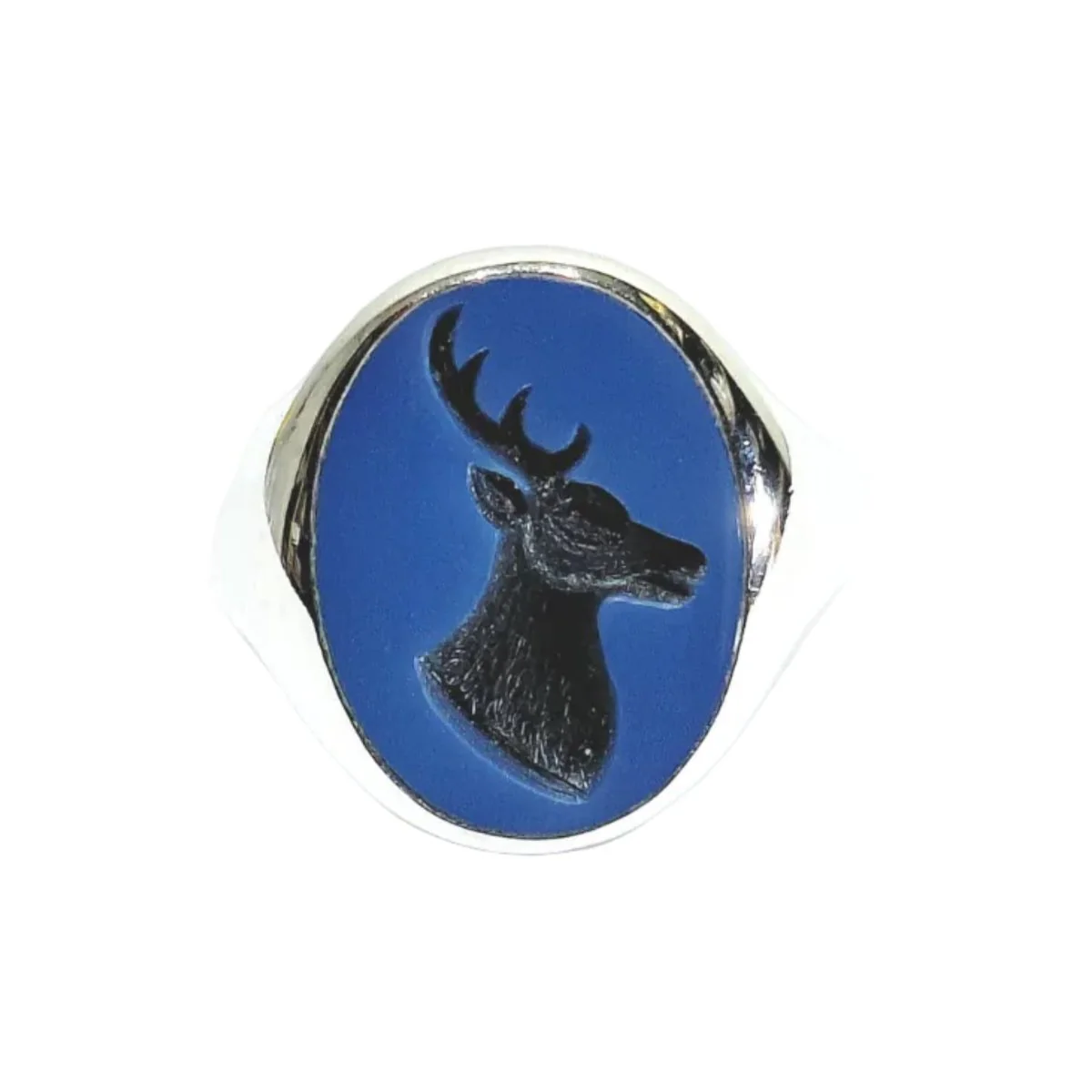 Bague en or blanc et agate