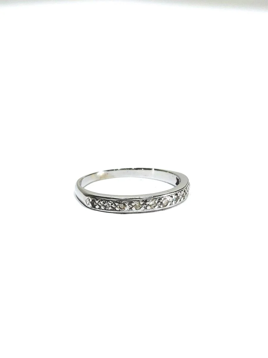 Bague Alliance en or blanc et diamants - Image 5