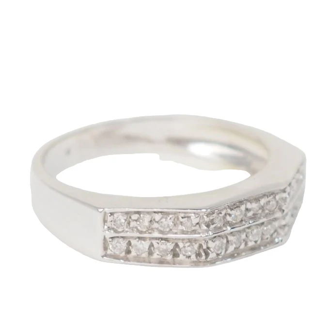 Bague en or blanc et diamants - Image 7