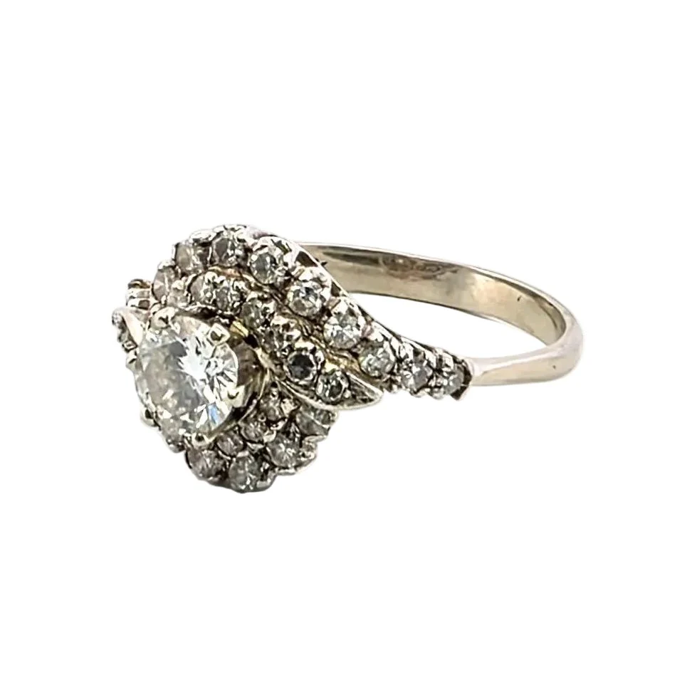 Bague en or blanc et diamants - Image 2