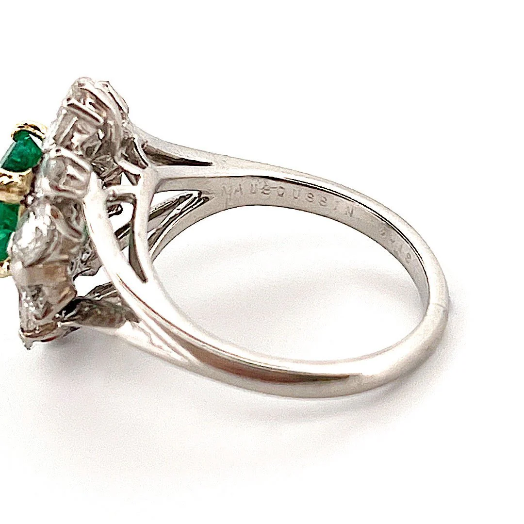 Bague Marguerite MAUBOUSSIN en or blanc, émeraude et diamants - Image 3