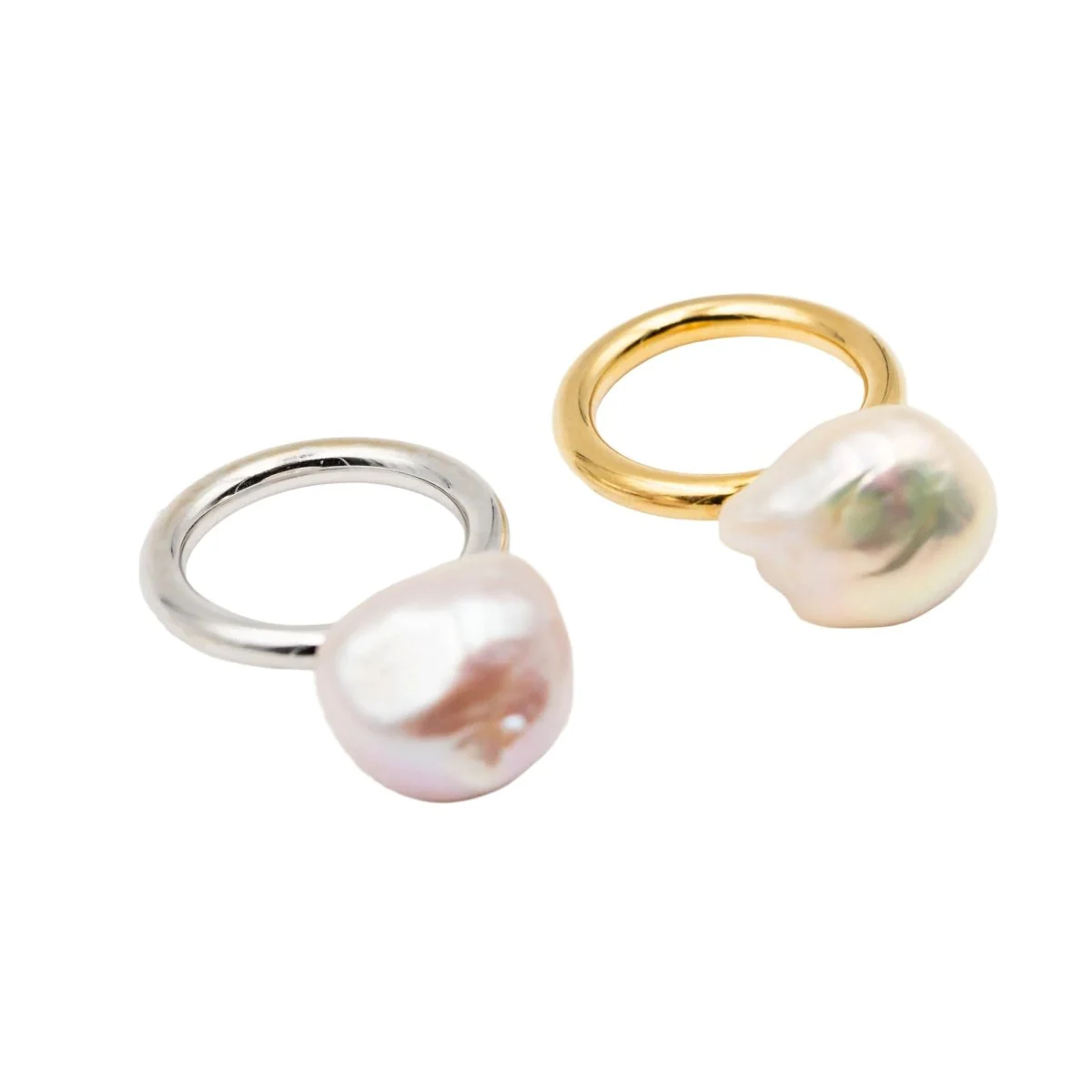 Bague Solitaire en or blanc et perle - Image 5