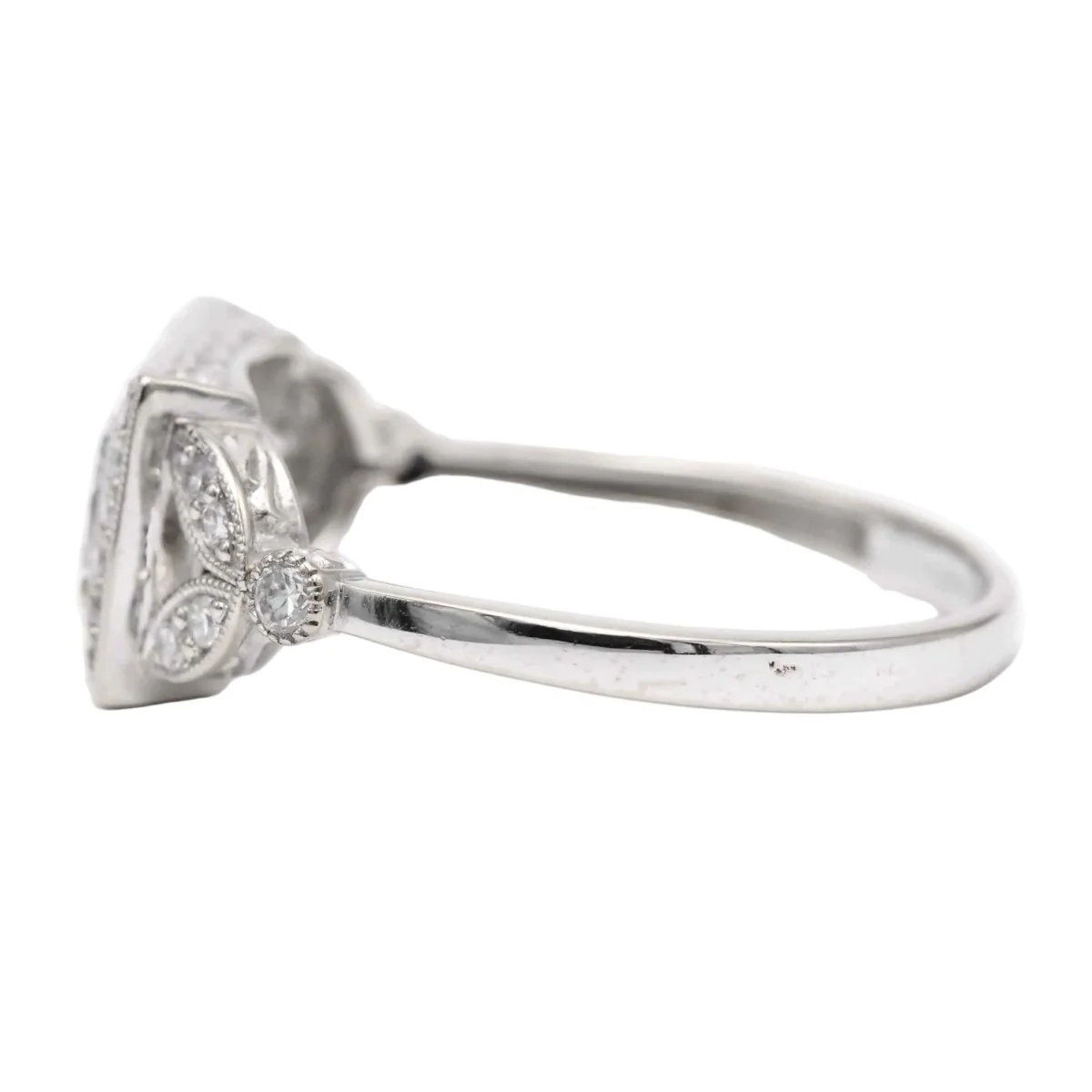 Bague Pavée en or blanc et zirconiums - Image 3
