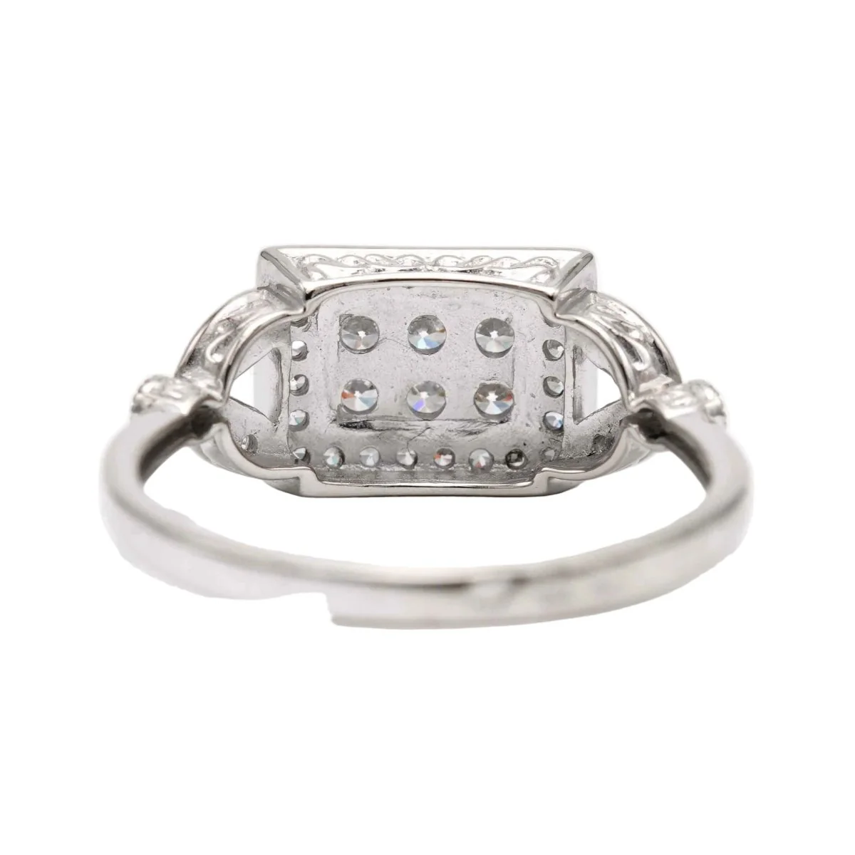 Bague Pavée en or blanc et zirconiums - Image 4