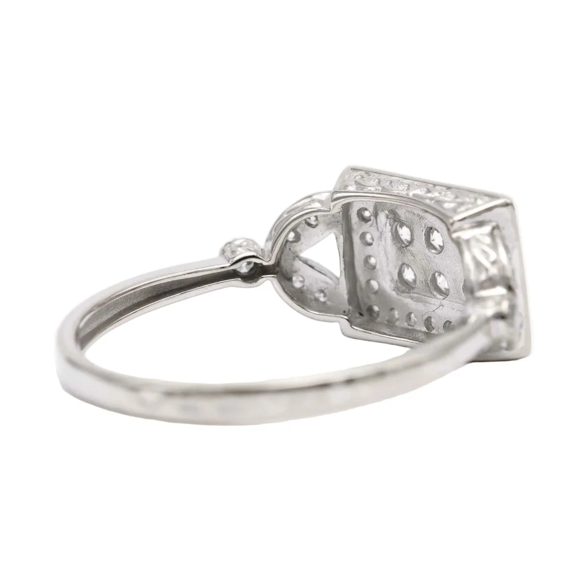 Bague Pavée en or blanc et zirconiums - Image 5