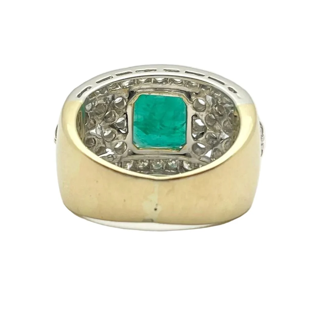 Bague en or blanc, or jaune, émeraude et diamants - Image 4