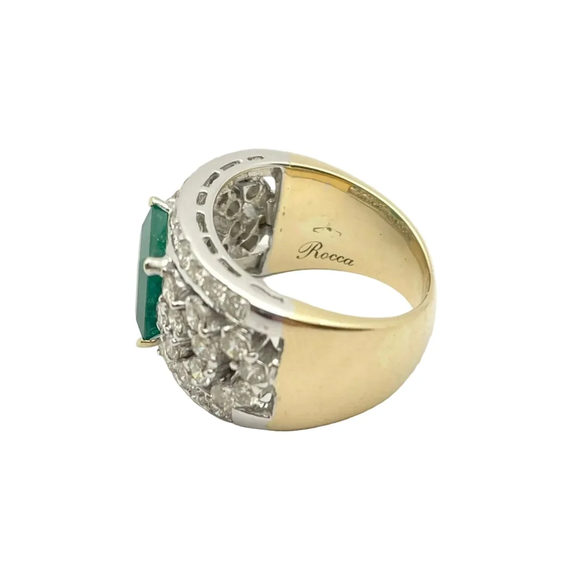 Bague en or blanc, or jaune, émeraude et diamants - Image 7