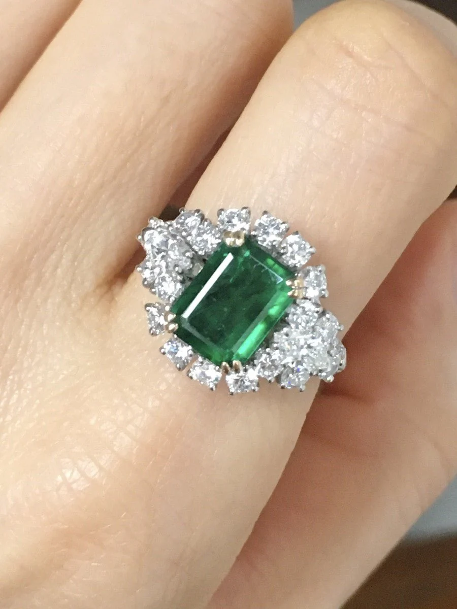 Bague en or blanc, or jaune, émeraude et diamants - Image 11