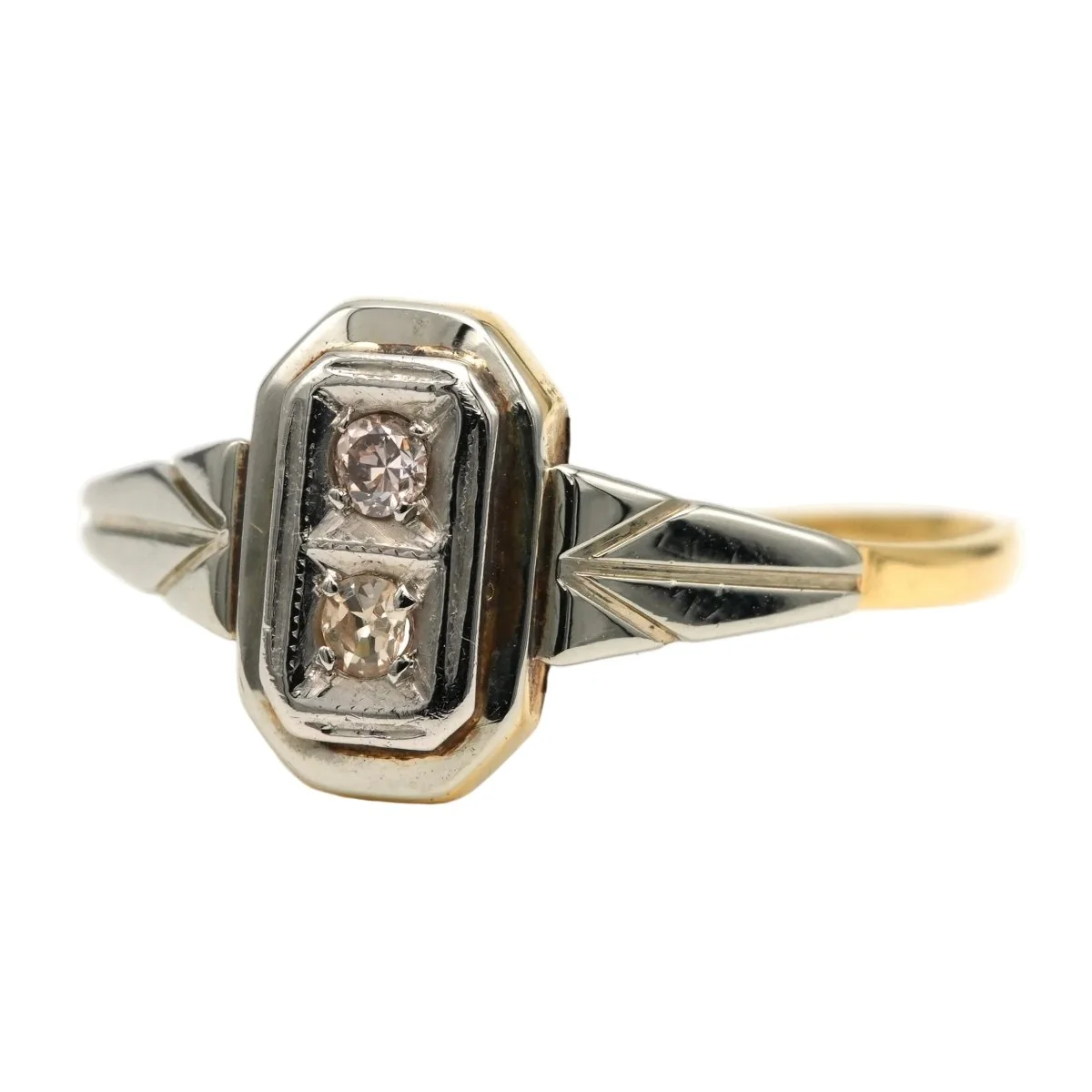 Bague en or blanc, or jaune et diamants - Image 2