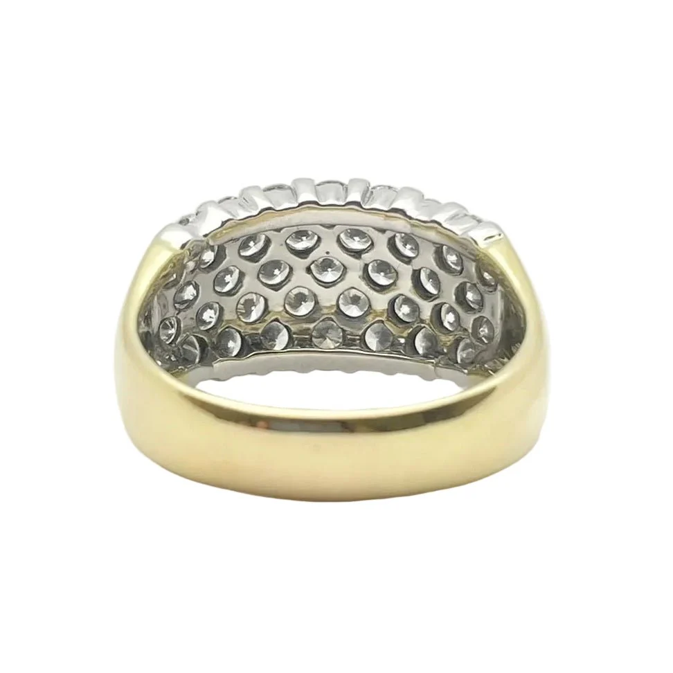Bague Bandeau en or blanc, or jaune et diamants - Image 4