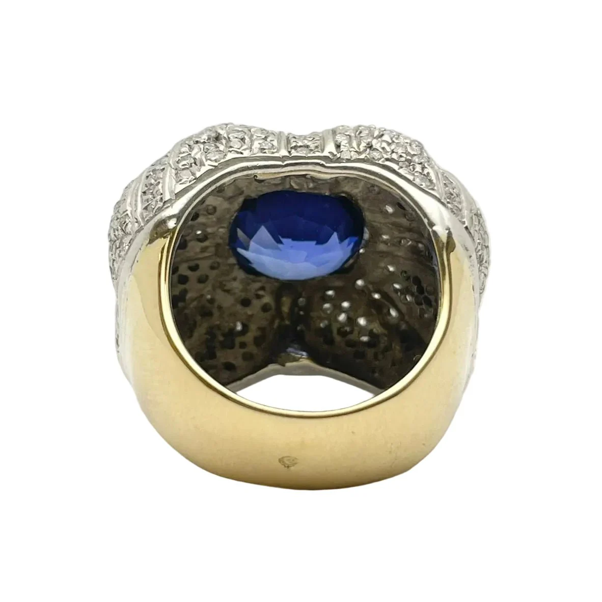 Bague en or blanc, or jaune, saphir et diamants - Image 4