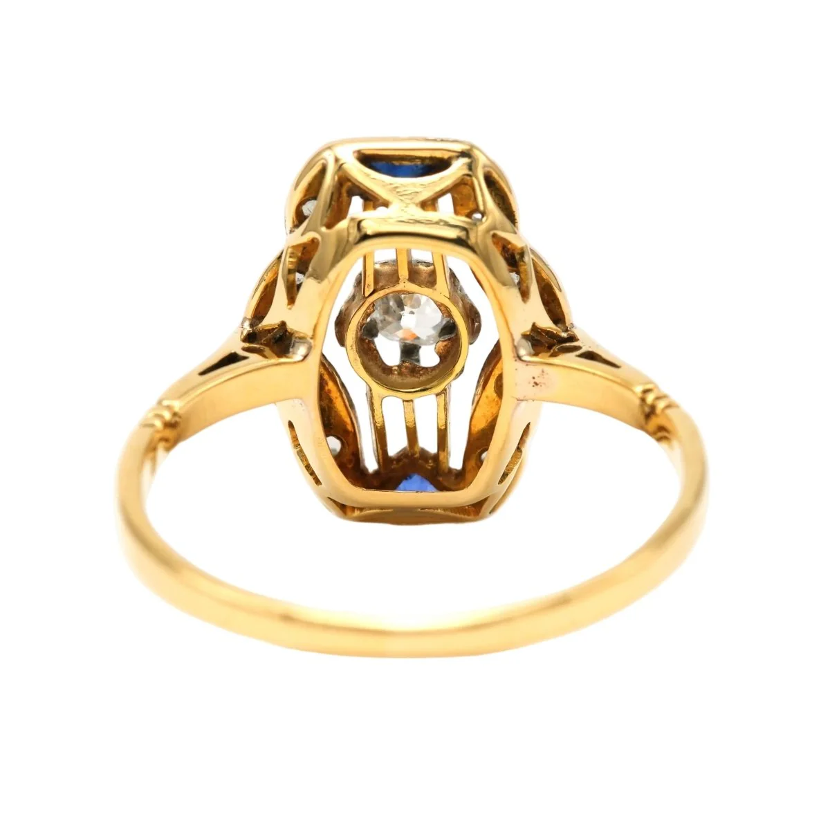 Bague en or blanc, or jaune, saphirs et diamants - Image 4