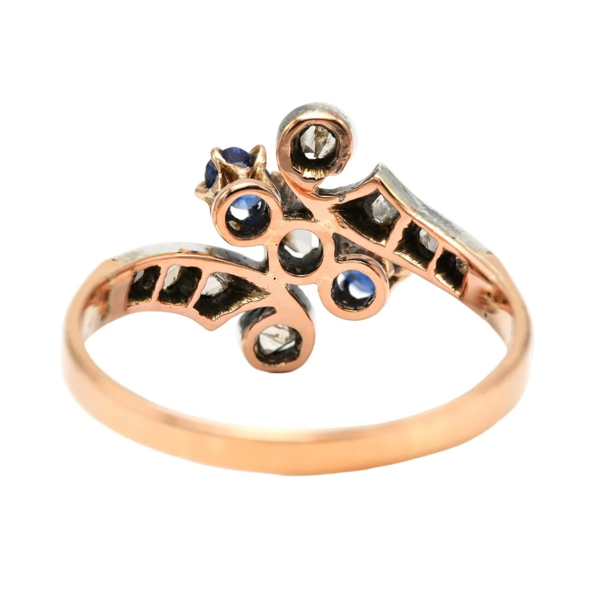 Bague en or blanc, or jaune, saphirs et diamants - Image 4
