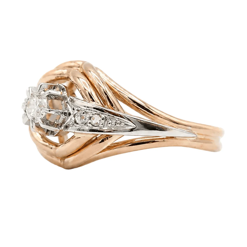 Bague en or blanc, or rose et diamants - Image 3