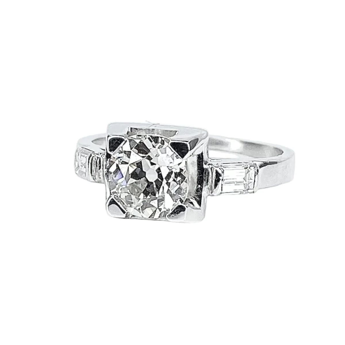 Bague en or blanc, platine et diamants - Image 3