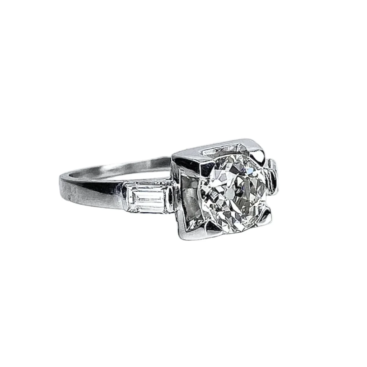 Bague en or blanc, platine et diamants - Image 5