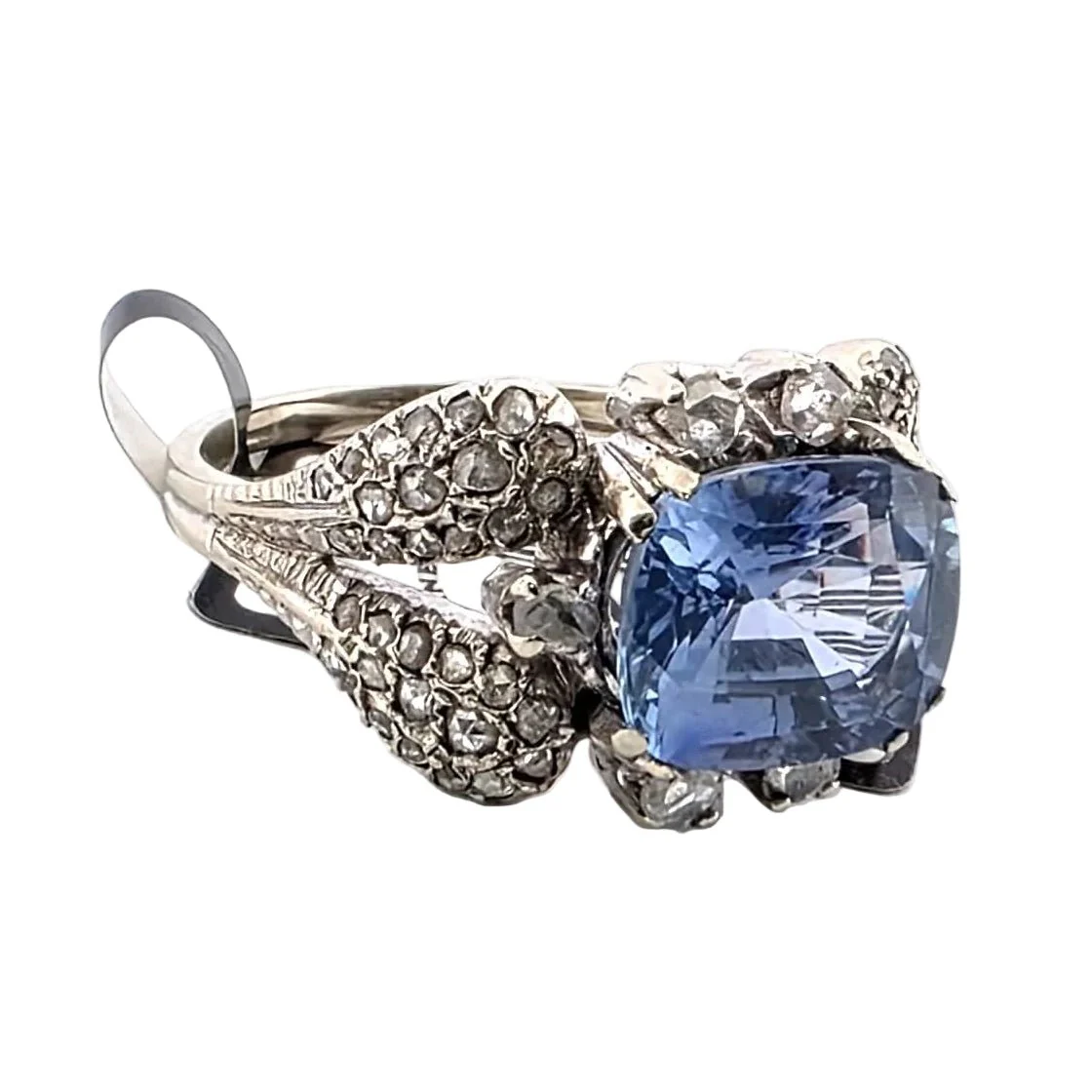 Bague en or blanc, saphir et diamants - Image 11