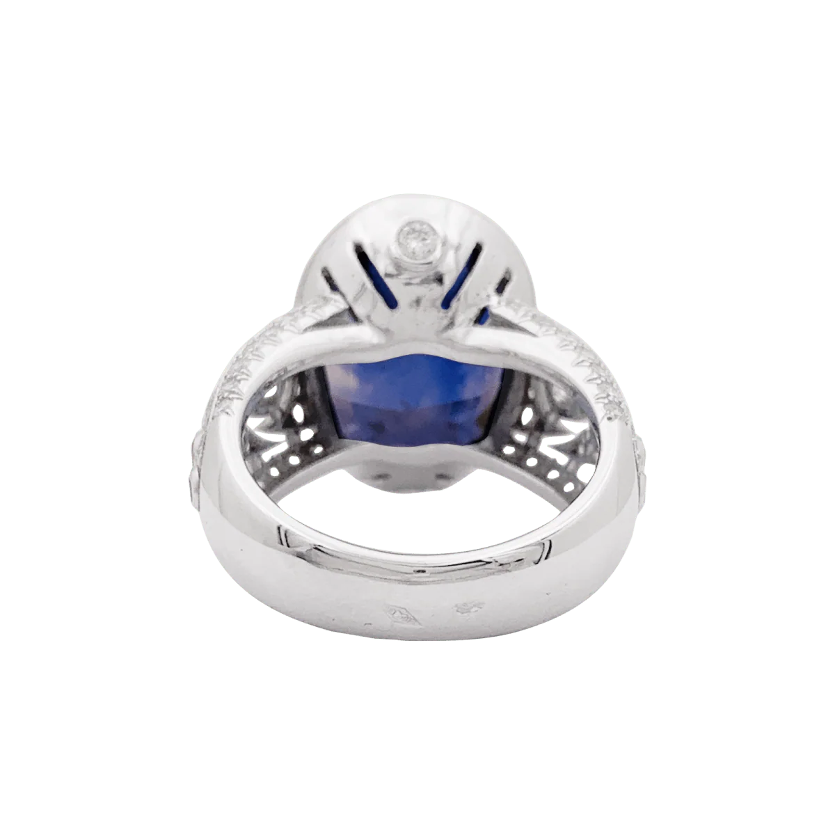 Bague en or blanc, saphir et diamants - Image 5