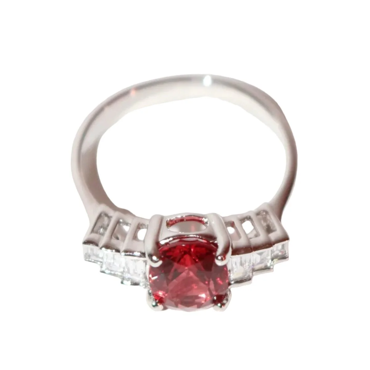 Bague en or blanc, spinelle et diamants - Image 4