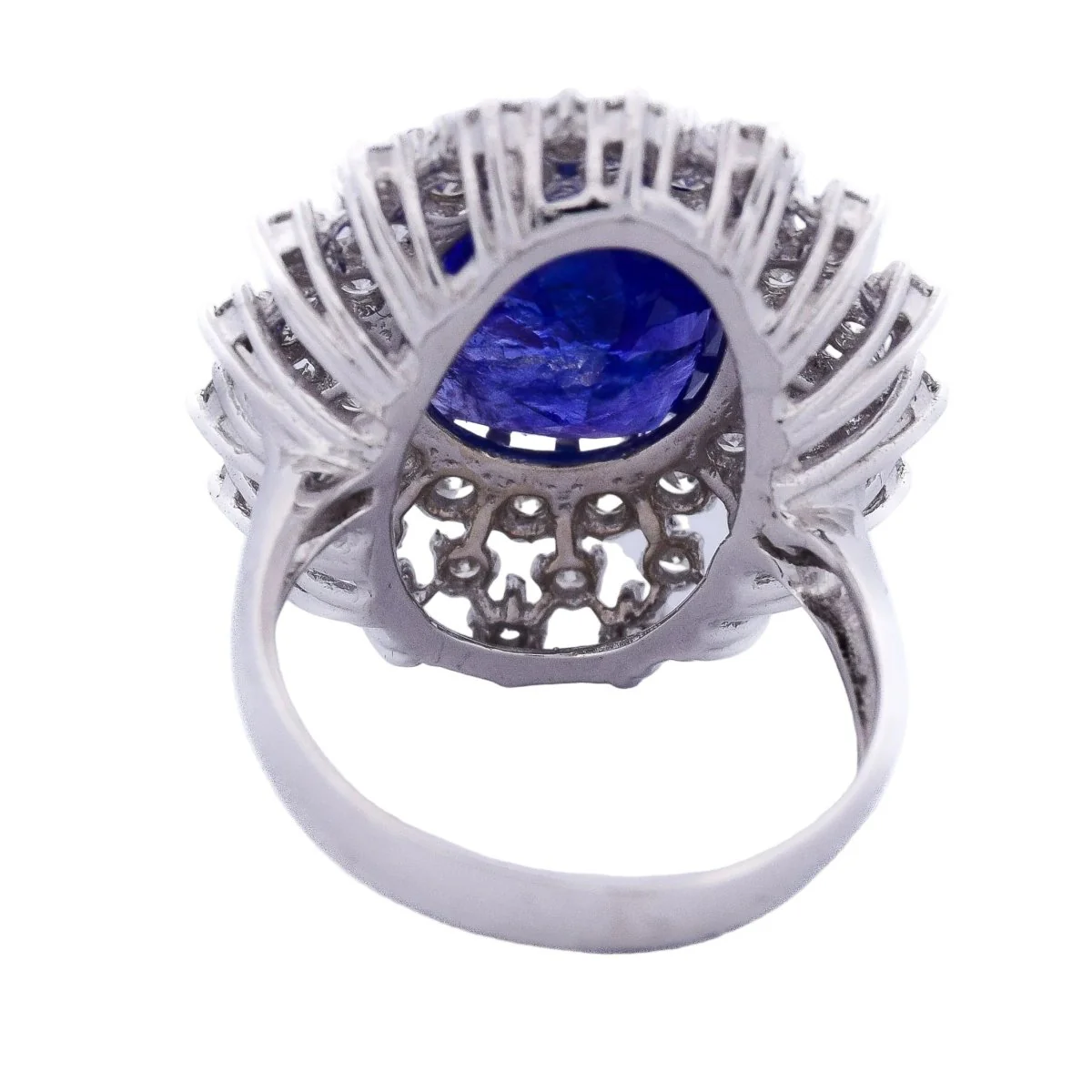 Bague Cocktail en or blanc, tanzanite et diamants - Image 5