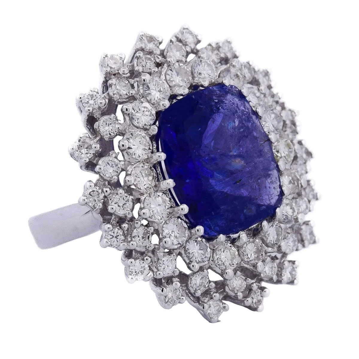 Bague Cocktail en or blanc, tanzanite et diamants - Image 7