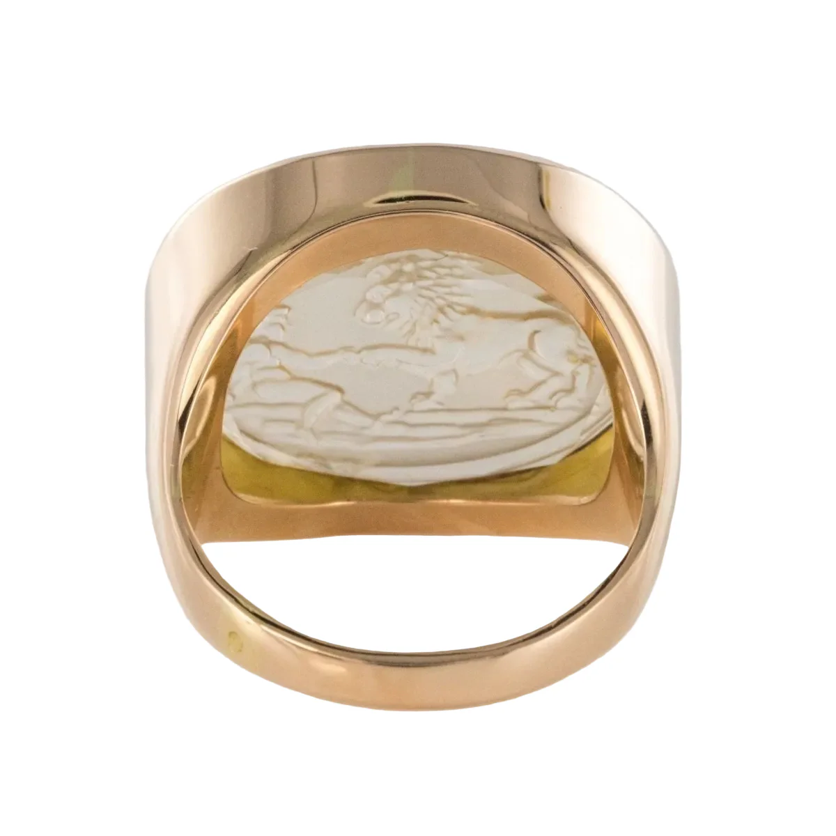 Bague Chevalière en or rose et quartz - Image 4