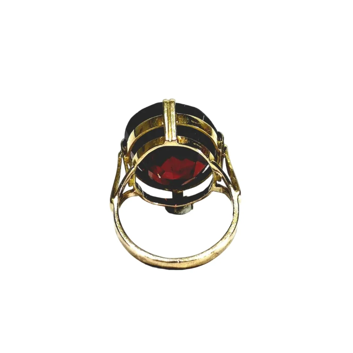 Bague Cocktail en or champagne et grenat - Image 15
