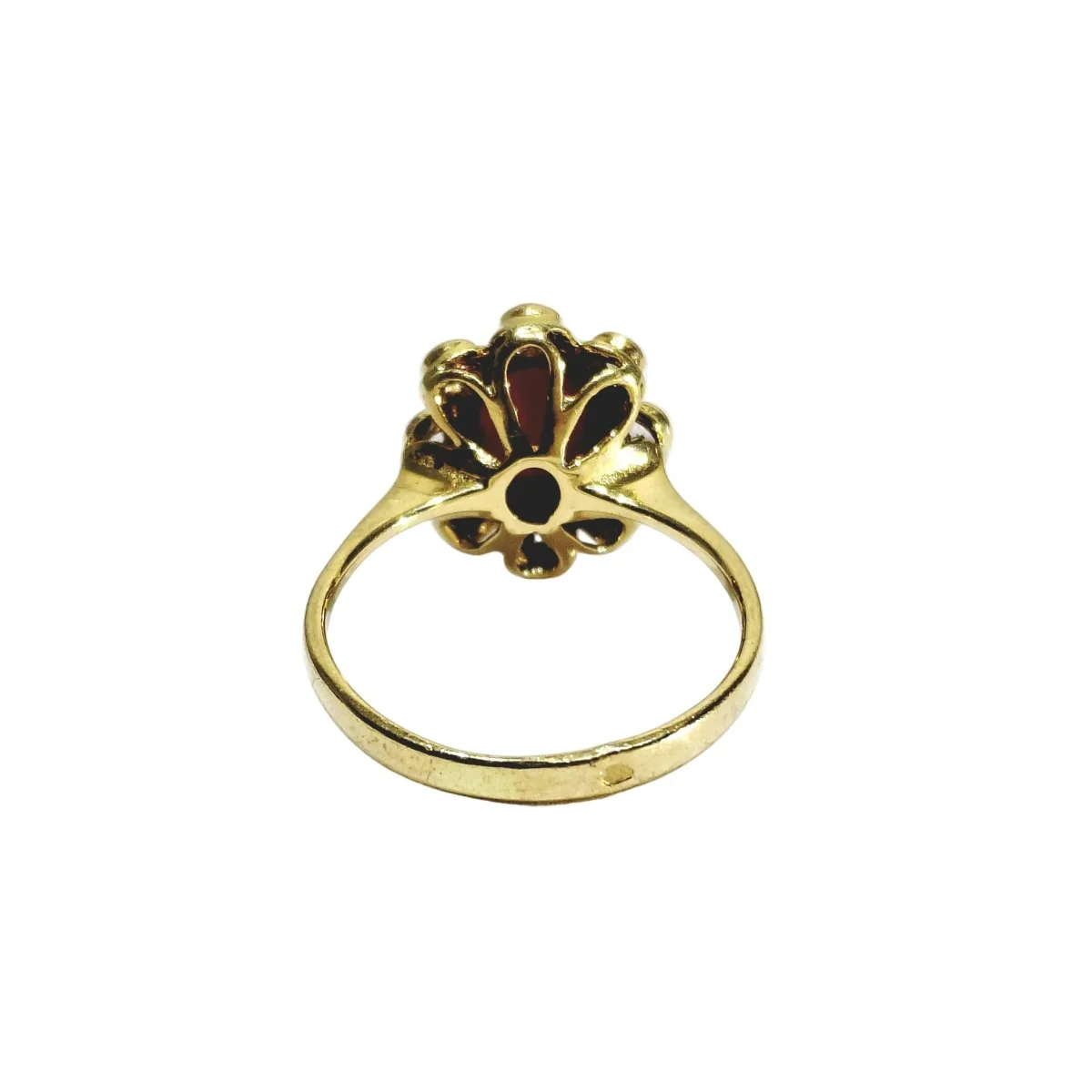 Bague Entourage en or jaune, corail et diamants - Image 5
