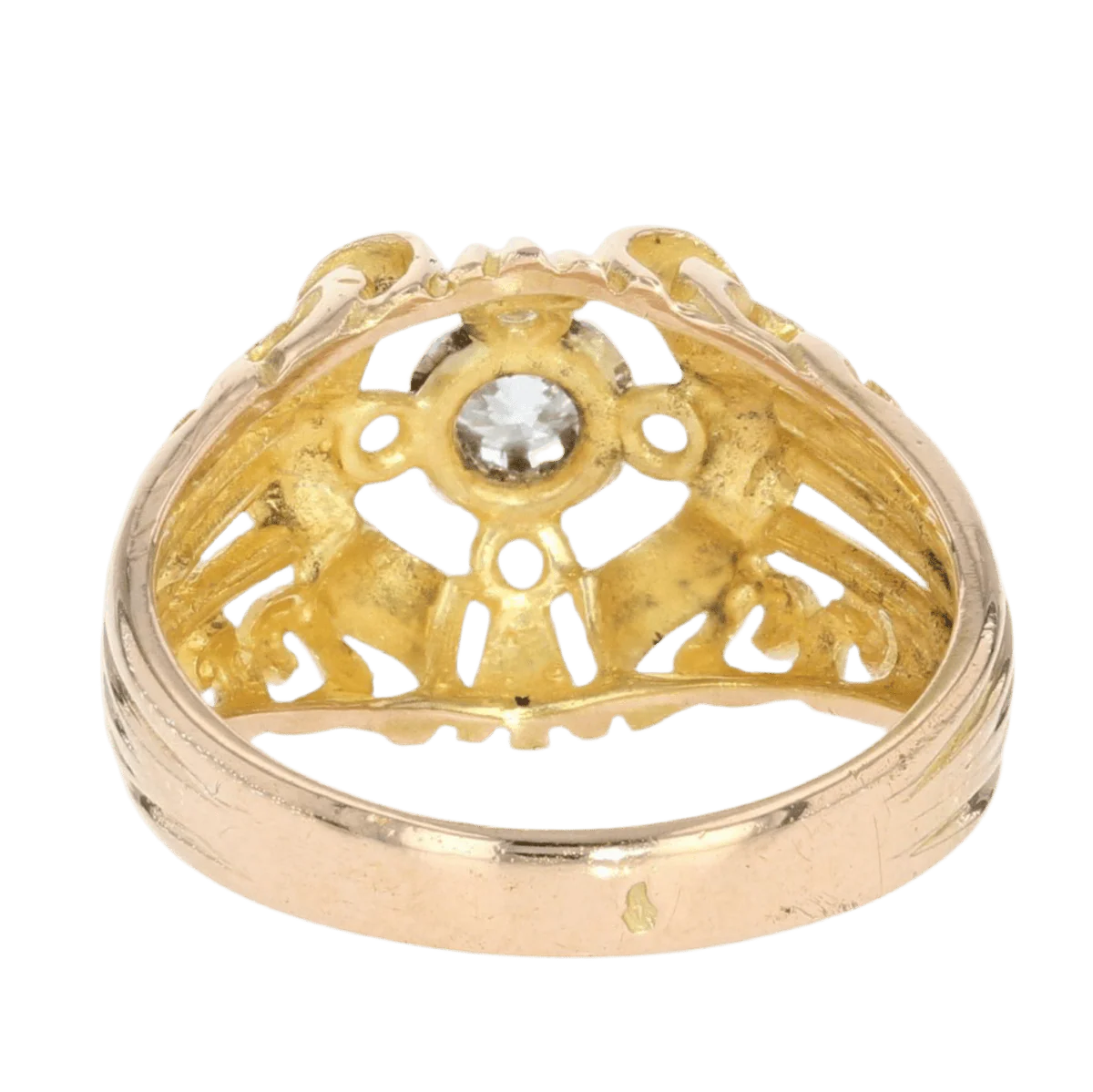 Bague Dôme en or jaune et diamant - Image 4