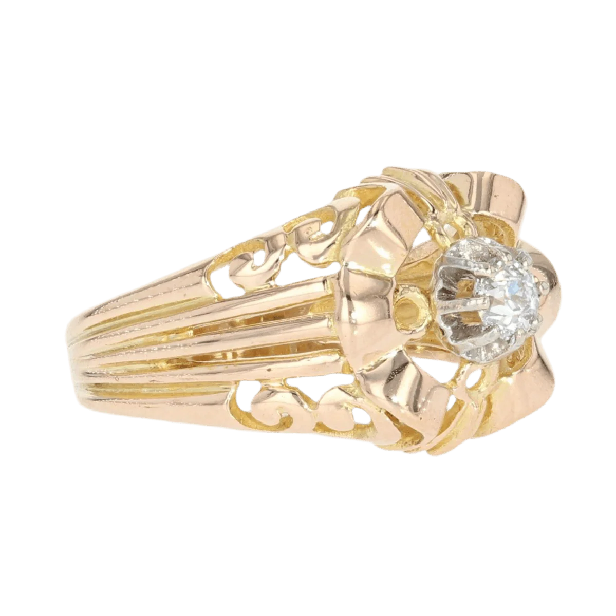 Bague Dôme en or jaune et diamant - Image 5