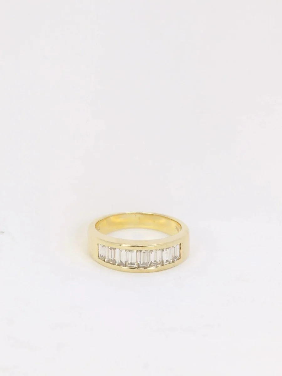 Bague en or et diamants taille baguette 1,2 ct