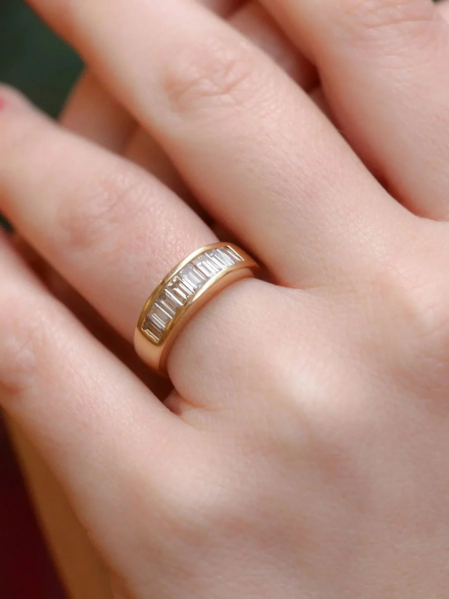 Bague en or et diamants taille baguette 1,2 ct - Image 2