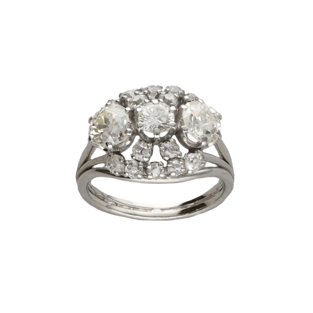 Bague Jarretière en or blanc et diamants