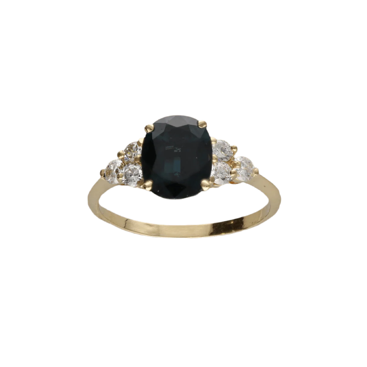 Bague en or blanc, saphir et diamants