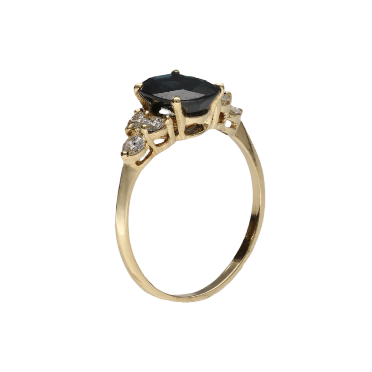 Bague en or blanc, saphir et diamants - Image 3
