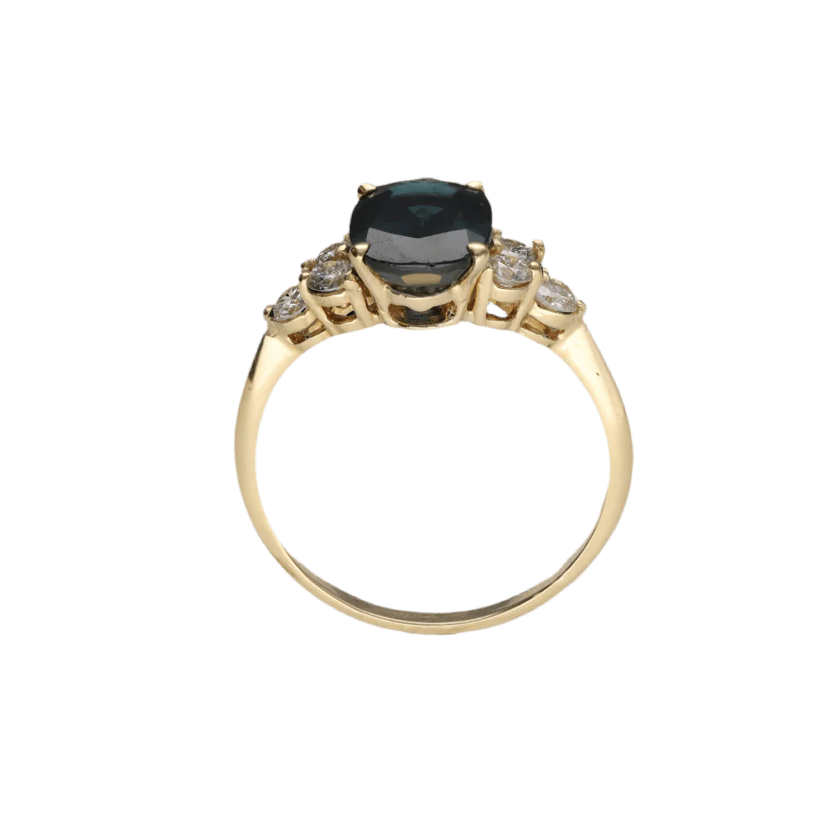 Bague en or blanc, saphir et diamants - Image 4
