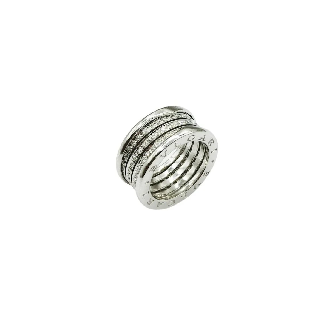 Bague Bandeau BULGARI "B.Zero1" en or blanc et diamants - Image 4