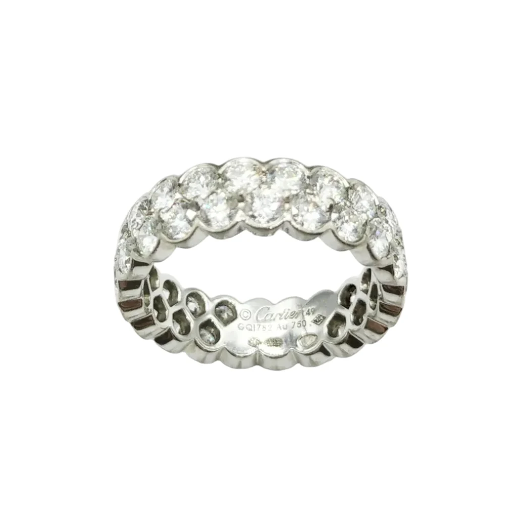 Bague CARTIER "Broderie" en or blanc et diamants - Image 2