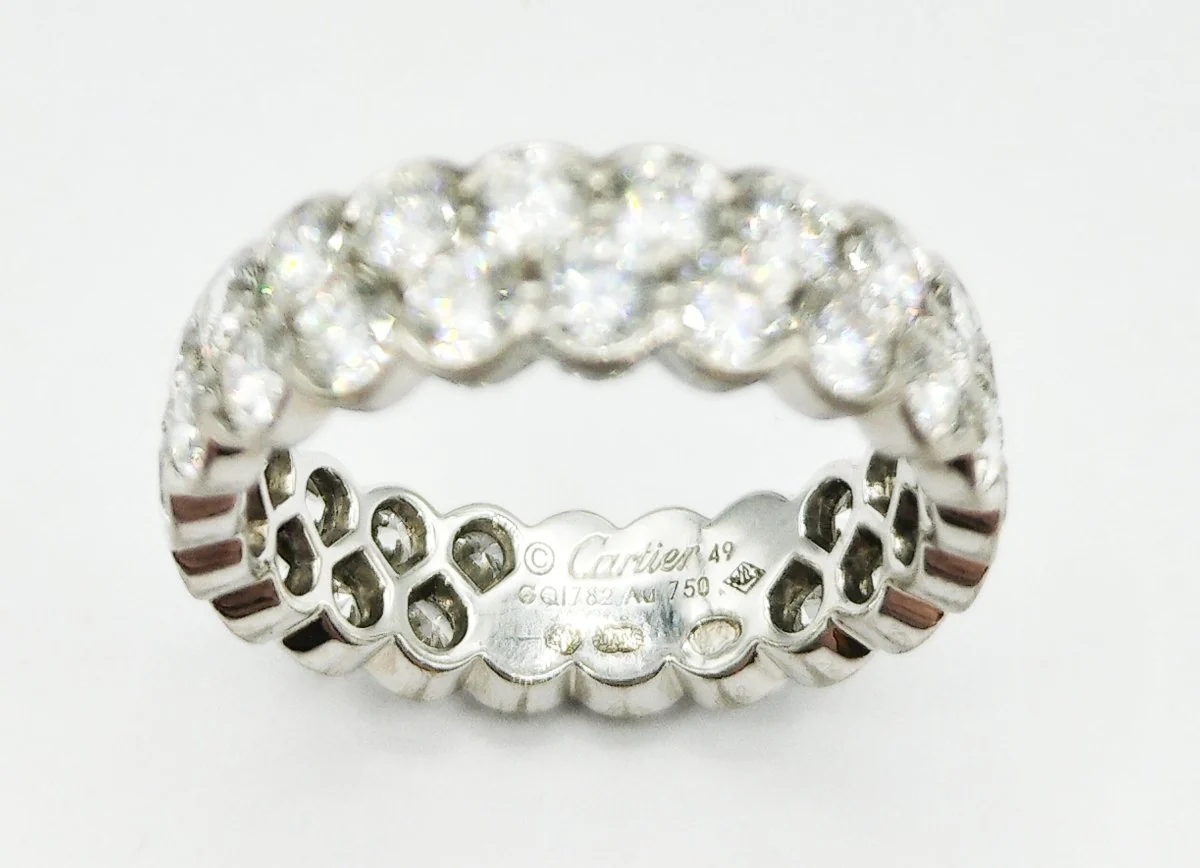 Bague CARTIER "Broderie" en or blanc et diamants - Image 4