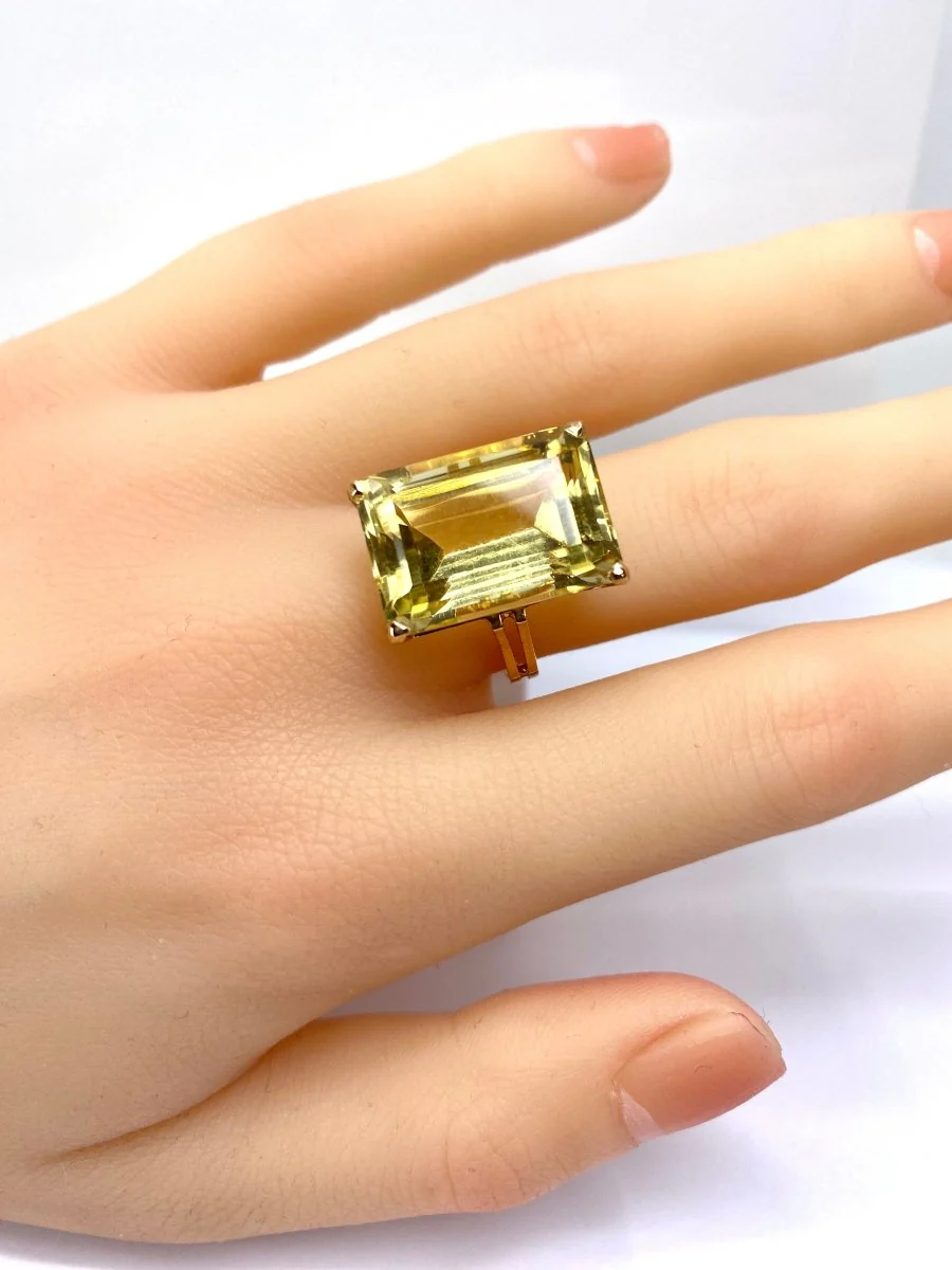 Bague en or jaune 18 carats et citrine 20 carats - Image 2