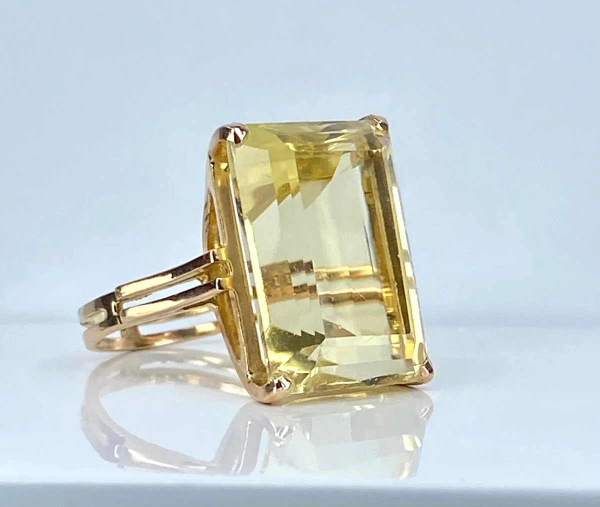 Bague en or jaune 18 carats et citrine 20 carats - Image 3
