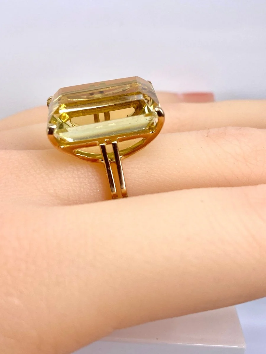 Bague en or jaune 18 carats et citrine 20 carats - Image 4