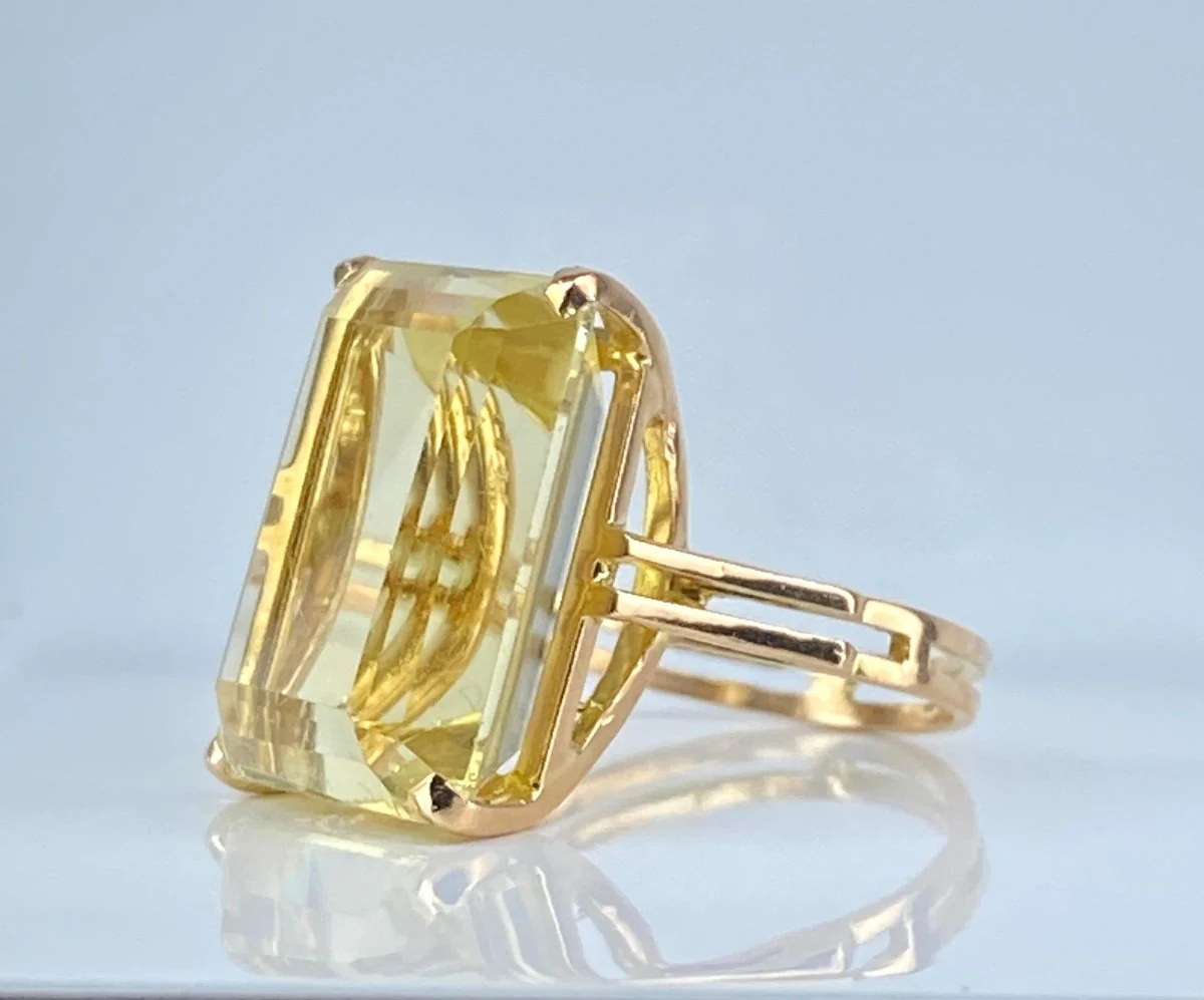 Bague en or jaune 18 carats et citrine 20 carats - Image 6