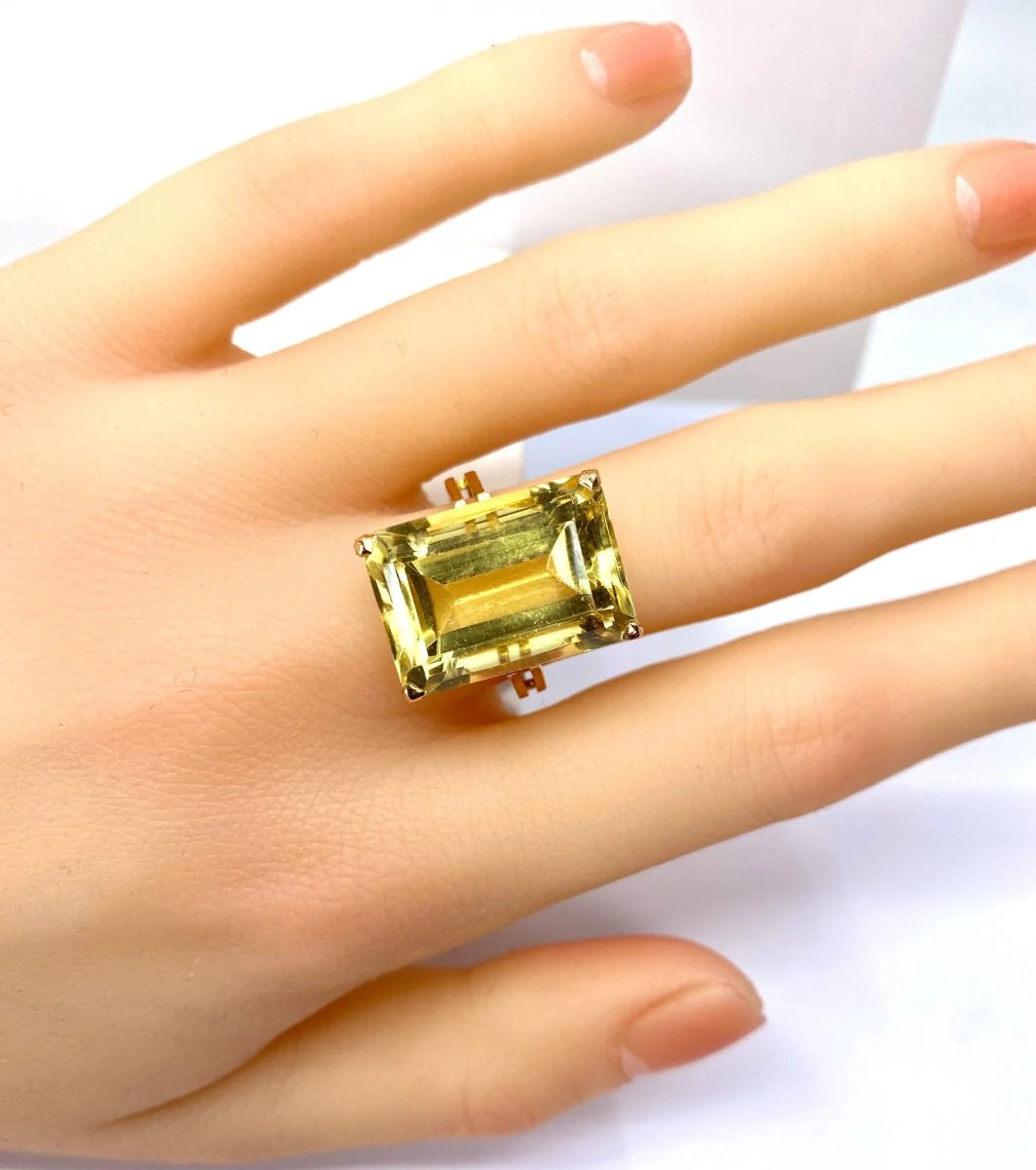 Bague en or jaune 18 carats et citrine 20 carats - Image 7