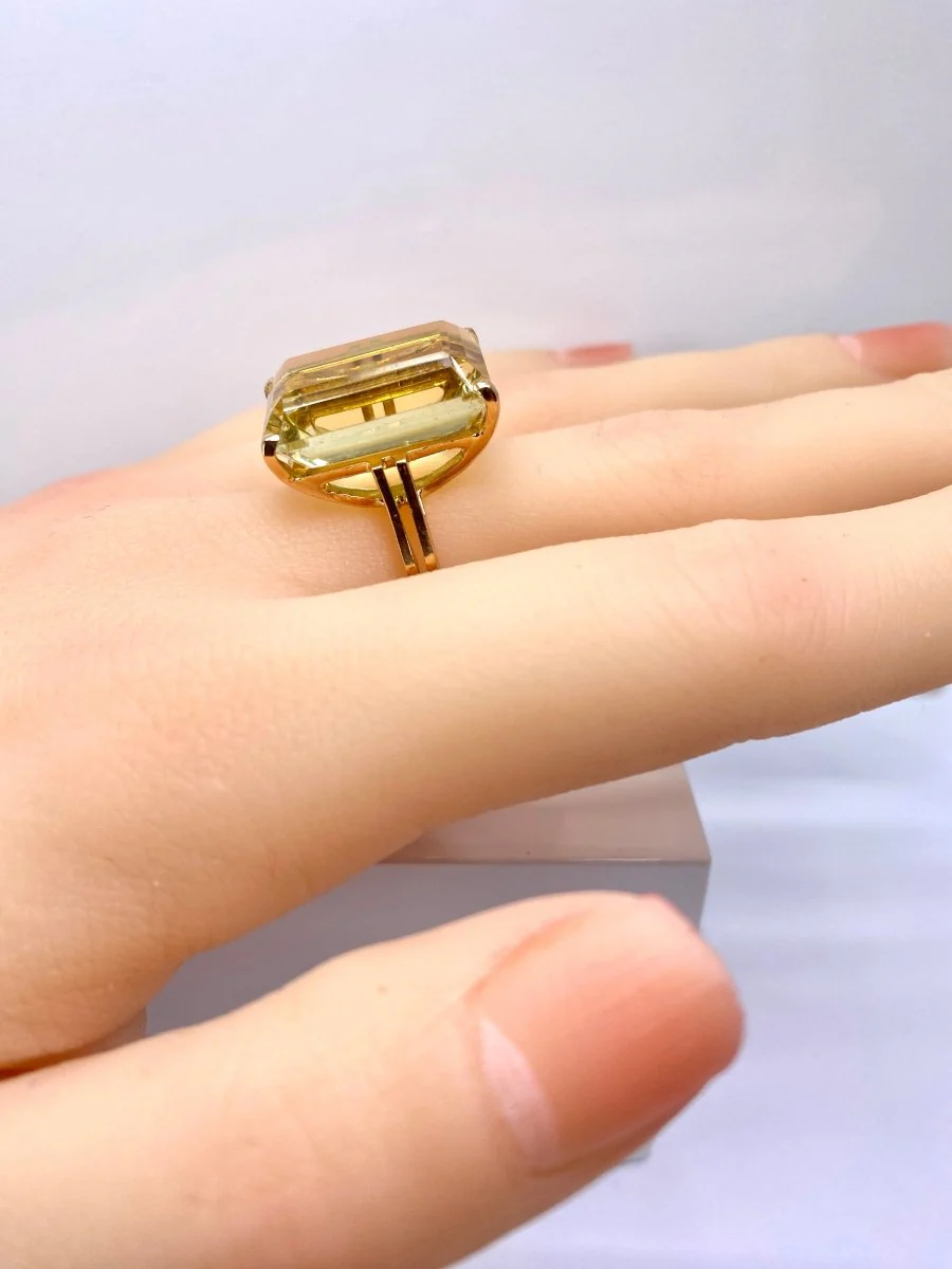 Bague en or jaune 18 carats et citrine 20 carats - Image 8