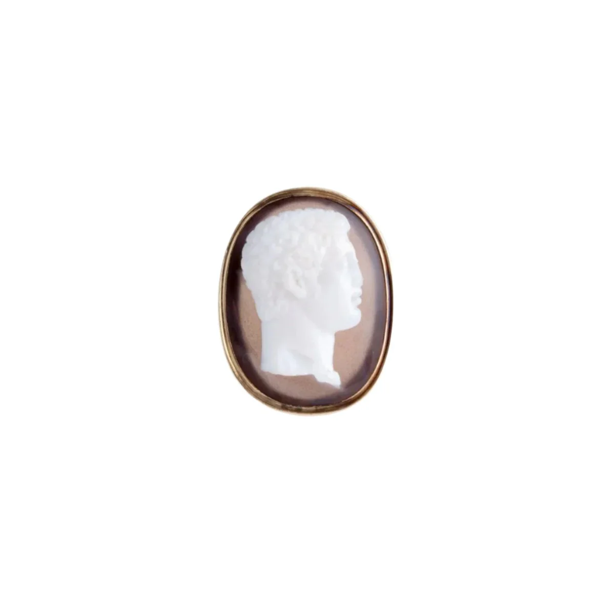 Bague Camée en or jaune et agate