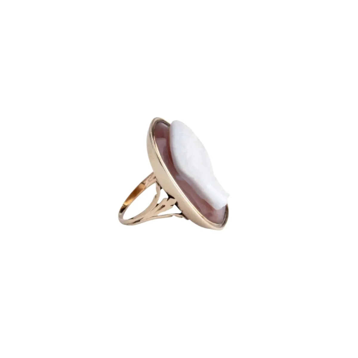 Bague Camée en or jaune et agate - Image 3