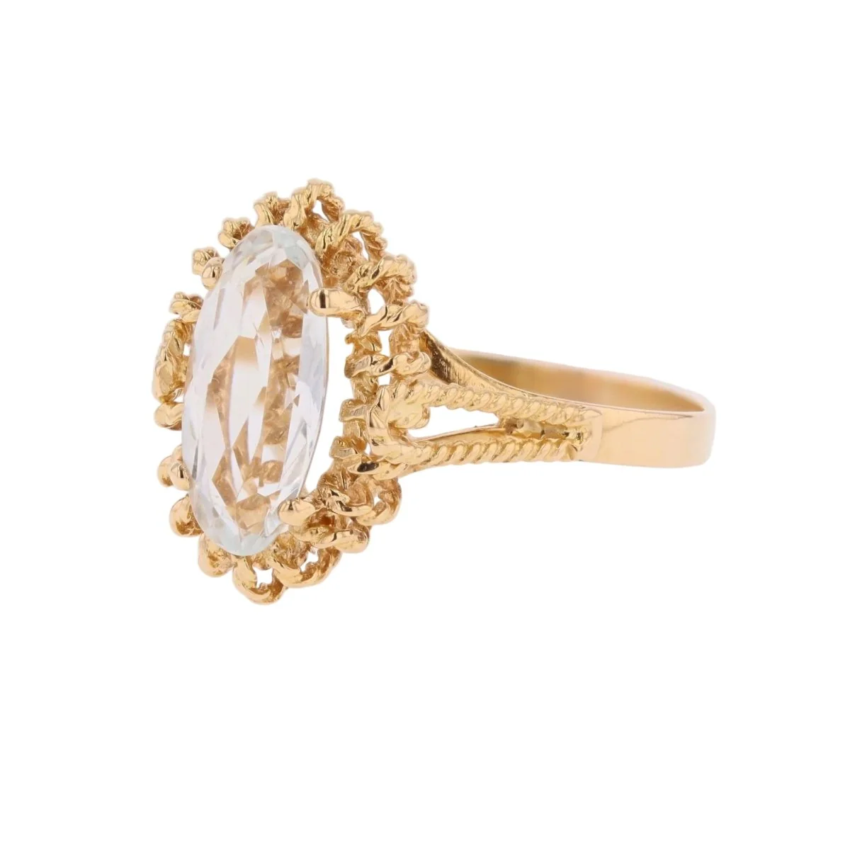 Bague en or jaune et aigue-marine - Image 3