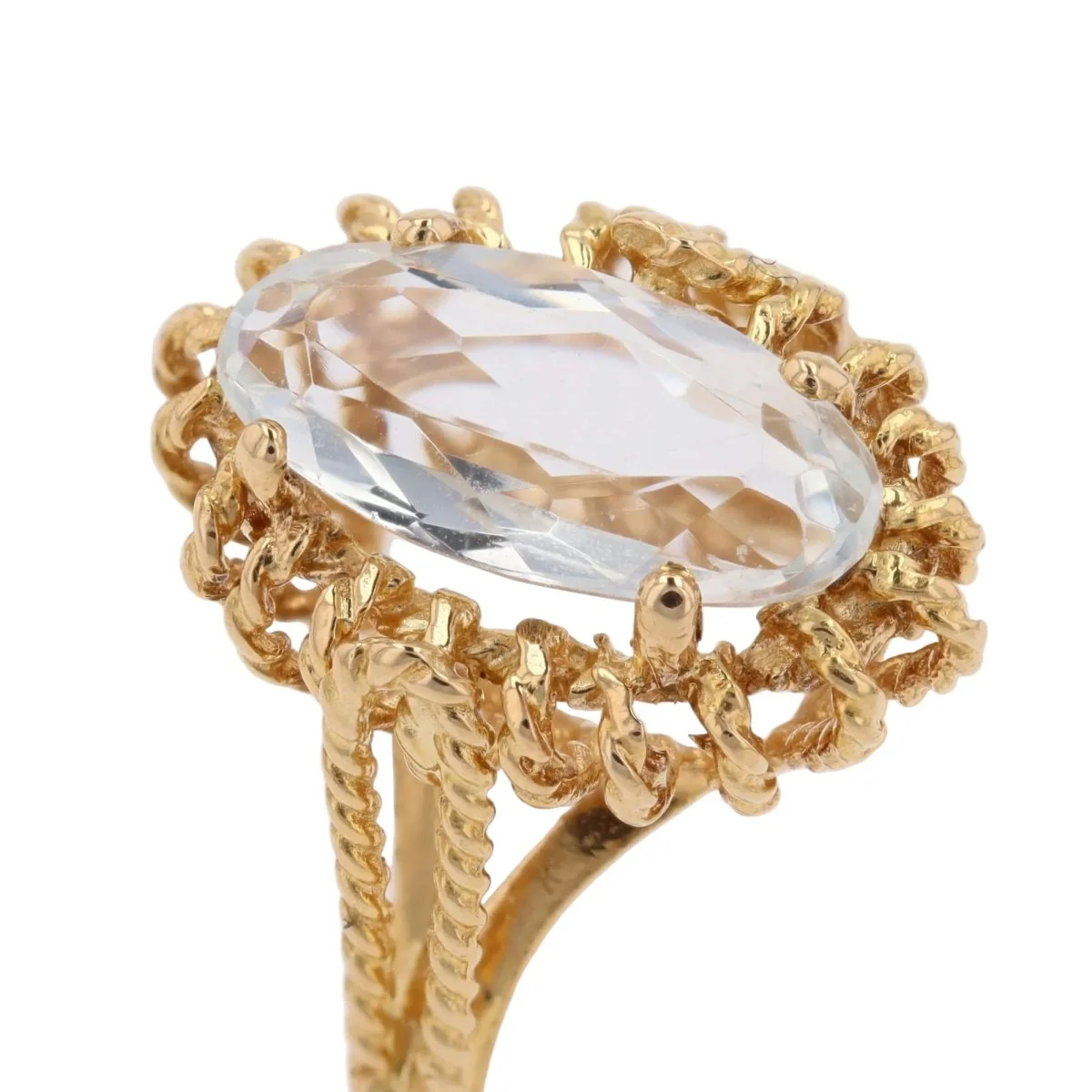 Bague en or jaune et aigue-marine - Image 4